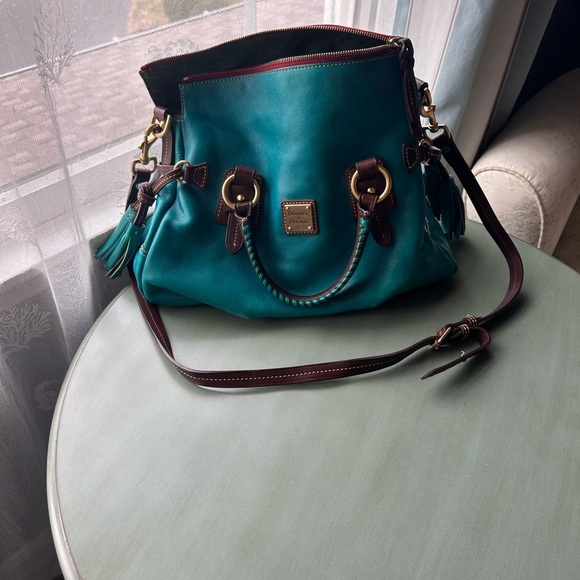 Dooney & Bourke Turquoise Leather Shoulder Bag - Picture 9 of 9